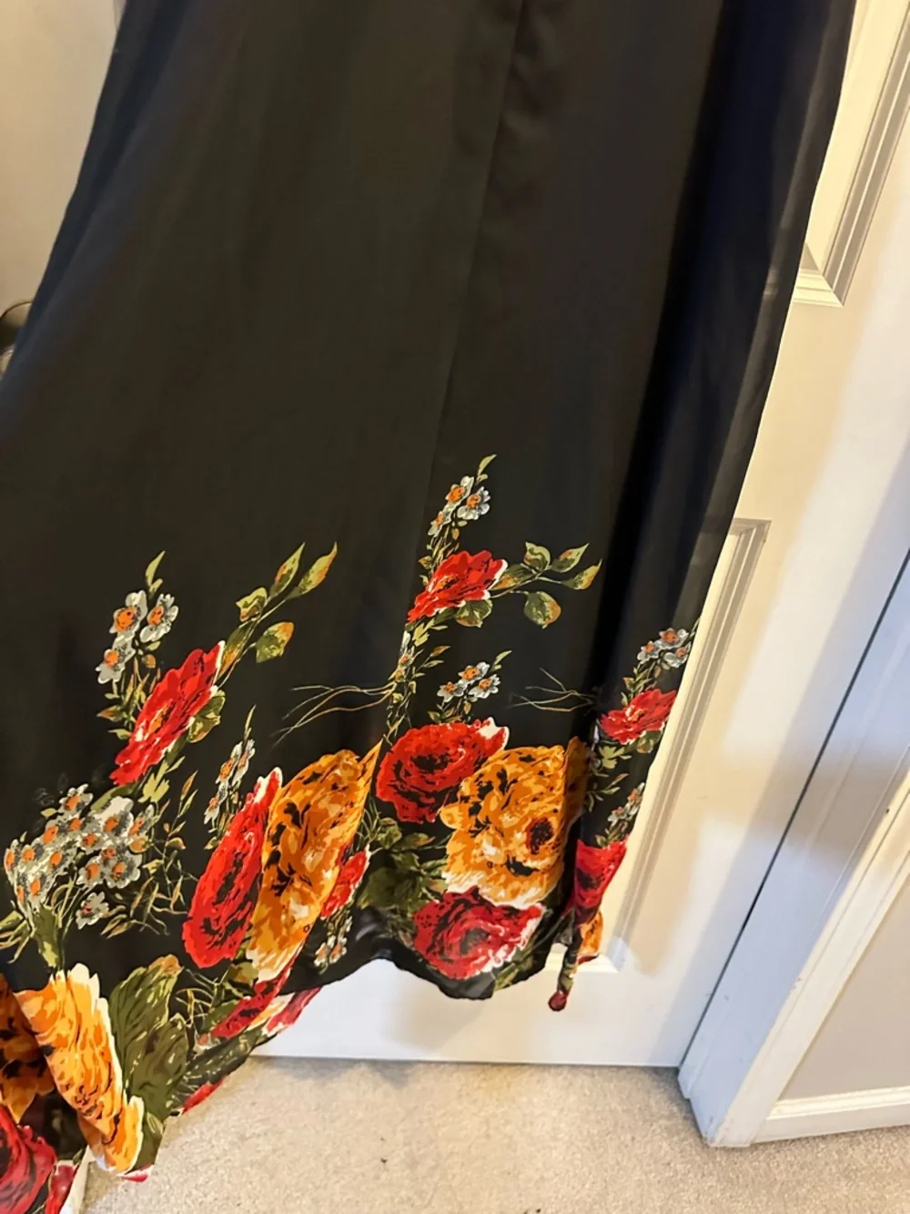 Black Floral Halter Maxi Dress - Picture 5 of 6